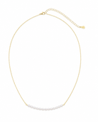 Gouden ketting Aline met een rij kleine parels – productfoto