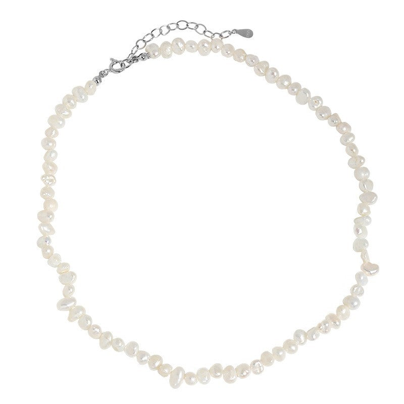 Zilveren ketting Cove van onregelmatige parels – productfoto