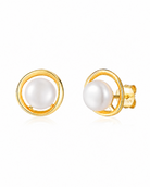 Gouden oorbellen sztyfty Eloise met parels – productfoto