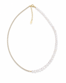 Ketting Evia met parels en zirkonia's – productfoto