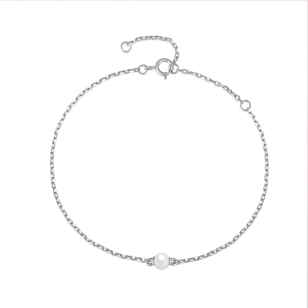 Zilveren armband Noa met één parel – productfoto