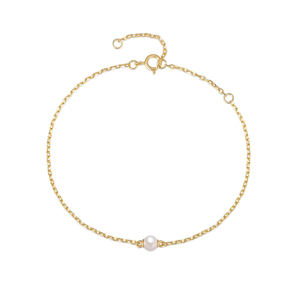 Gouden armband Noa met één parel – productfoto