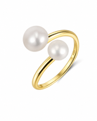 Gouden ring Serena met twee parels – productfoto
